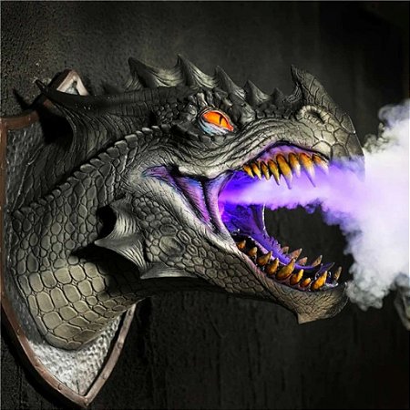 Dragão Que Solta Fumaça Enfeite de Parede 3D
