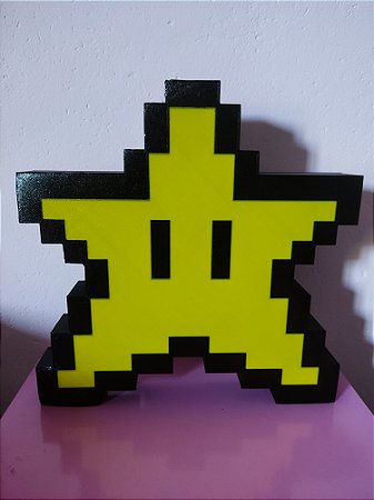 Luminaria 3D Estrela - Mario