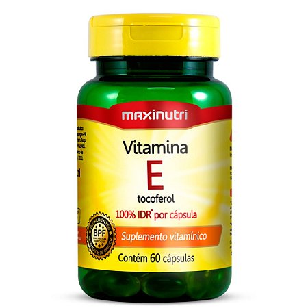 Vitamina E Maxinutri Suplemento Vitamínico 60 cápsulas