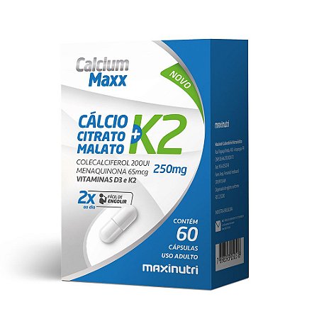 Calcium Maxx Cálcio + Vitamina K2 Maxinutri 60 Cápsulas