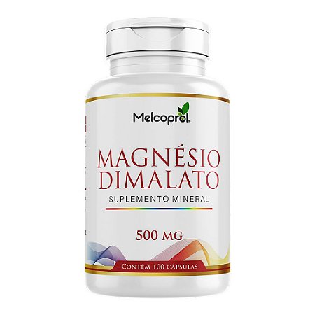 Magnésio Dimalato Melcoprol Suplemento Vitamina D 100 Cáps