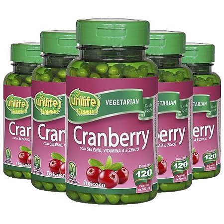 Kit Cranberry Selênio Vitamina A e Zinco Unilife 600 Cáps
