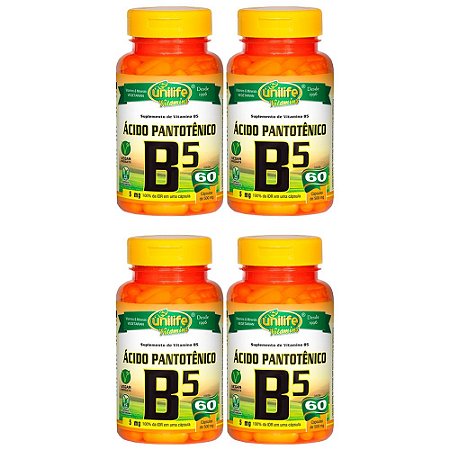 Kit Vitamina B5 Ácido Pantotênico Unilife Sup 240 Cáps