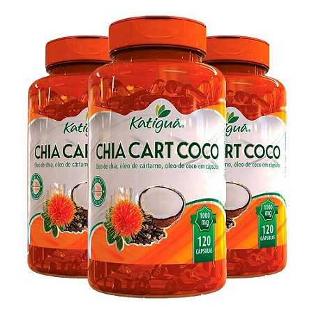 Kit ChiaCartCoco Óleo De Chia Cártamo +Coco Katigua 360 Cáps