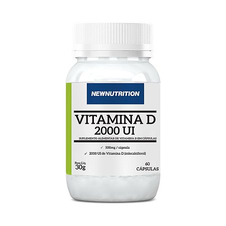 Vitamina D 2000 UI NewNutrition Suplemento 60 Cápsulas