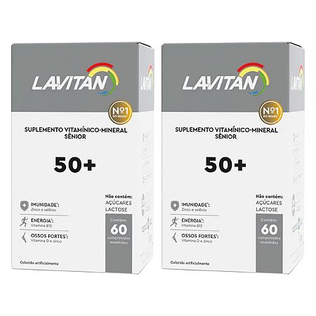 Kit 2 Polivitamínico Lavitan Sênior +50 Suplemento Vitamínico Mineral -  Vivamus Mais Suplementos Vitamínicos I Loja Virtual