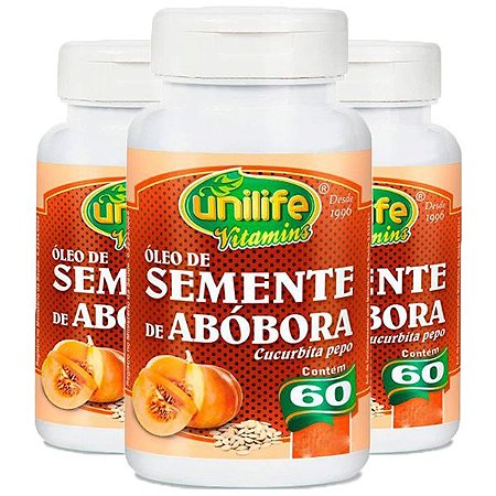 Kit Óleo De Semente De Abóbora Unilife Antioxidante 180 Cáps