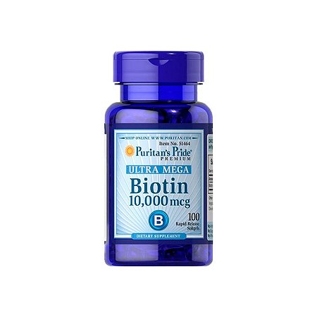 Biotina Vitamina b7 10.000mcg Puritan's Pride 100 Cápsulas