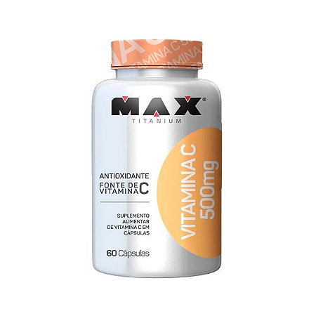 Vitamina C 500mg Max Titanium Suplemento 60 Cápsulas
