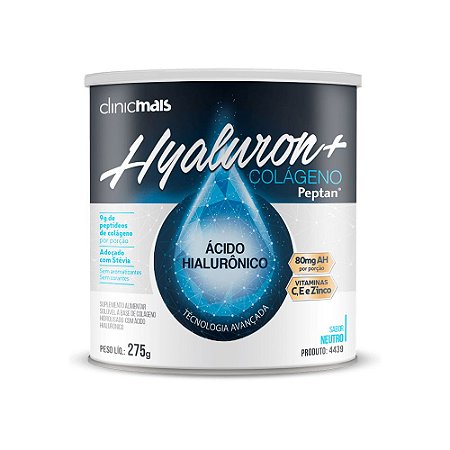 Hyaluron + Ácido Hialurônico ClinicMais Colágeno 275g