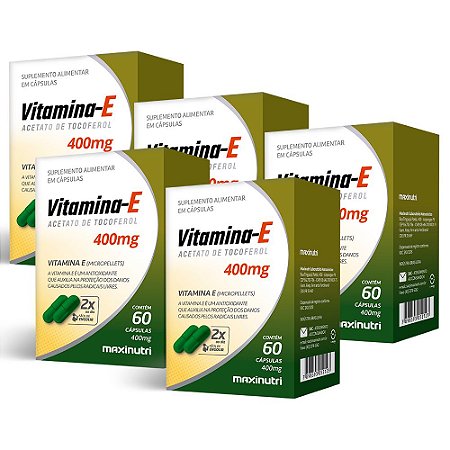 Kit Vitamina E 400mg Maxinutri Concentrada 300 Cápsulas