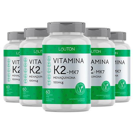 Kit Vitamina K2 Menaquinona MK-7 Lauton Suplemento 300 Cáps