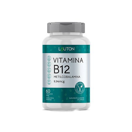 Vitamina B12 Metilcobalamina 9,5mg Lauton 60 Cápsulas