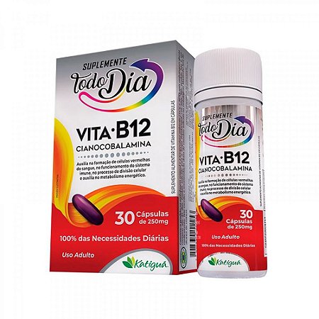 Vitamina B12 Cianocobalamina Katiguá STD 30 Cápsulas