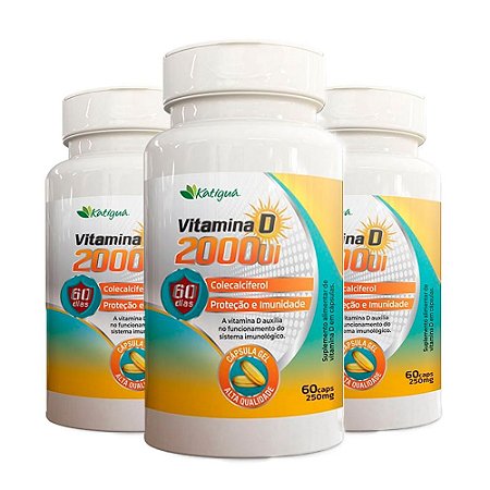 Kit Vitamina D 2000 UI Katiguá Colecalciferol 180 Cápsulas