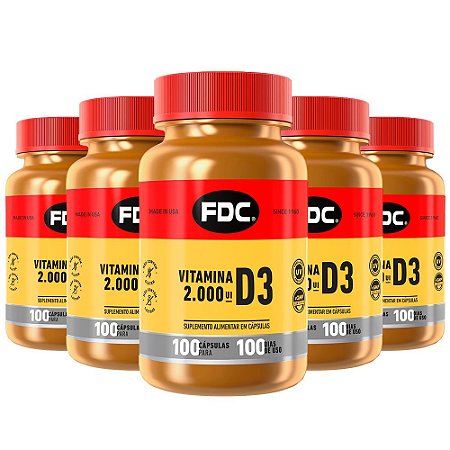 Kit Vitamina D3 2000 UI FDC Colecalciferol 500 Cápsulas