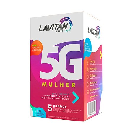 Lavitan 5G Mulher Multivitamínico Cimed 60 Comprimidos