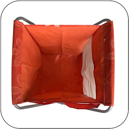 Cesta de Lavanderia C/Visor Lateral Pés de Alumínio Pano Oxford Cloth