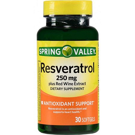 Resveratrol  250 mg Red Wine Extract Antioxidante 30 softgel Spring Valley®