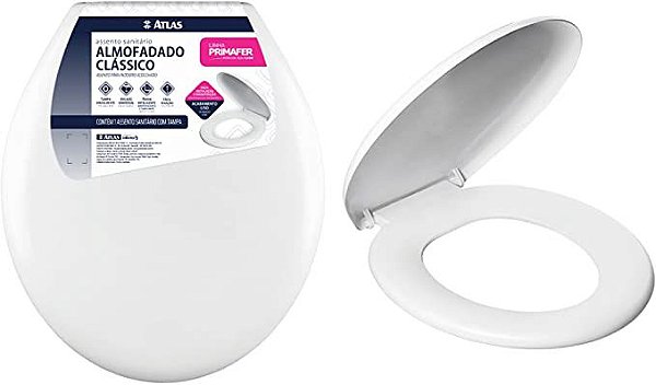 Assento Almofadado Clássico Branco Oval Atlas