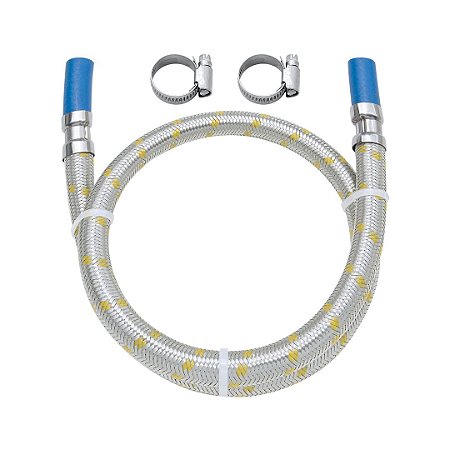 Ligação Flexível para Gás 1,20m para Espigão 3/8" com Abraçadeiras Blukit