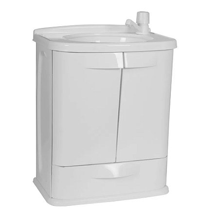Gabinete Plástico com Lavatório GabFit para Banheiro Branco Astra