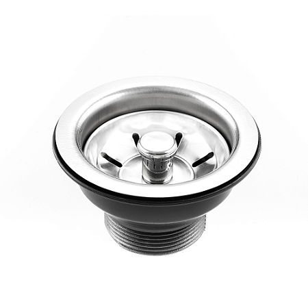 Válvula de Pia Americana 3.1/2’’ Inox com Pino Plástico Cromado