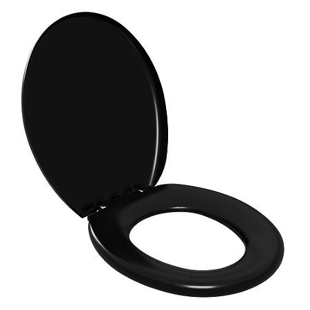 Assento Oval Almofadado Preto Astra
