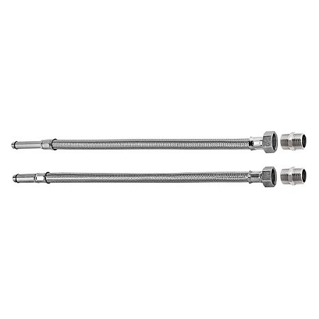 Ligação Flexível para Monocomando 40cm Rosca M12 x 1/2" Inox Blukit