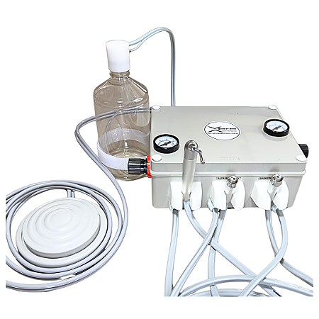 Equipamento portátil para teste de instrumentos de alta e baixa rotação com SERINGA TRIPLICE