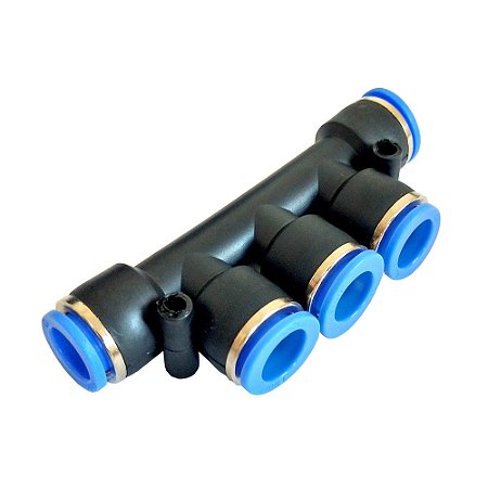 Distribuidor Múltiplo Pneumático 4mm com 5 saidas