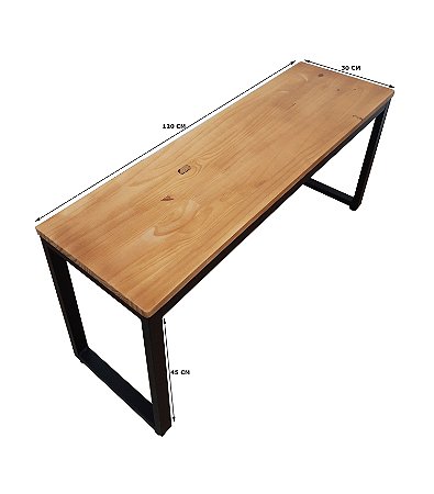 Banco Cadeira Madeira E Ferro Estilo Industrial 120 Cm