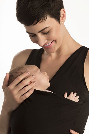 Camiseta Canguru Preta Penka Feminina EGG - Bebês até 7kg