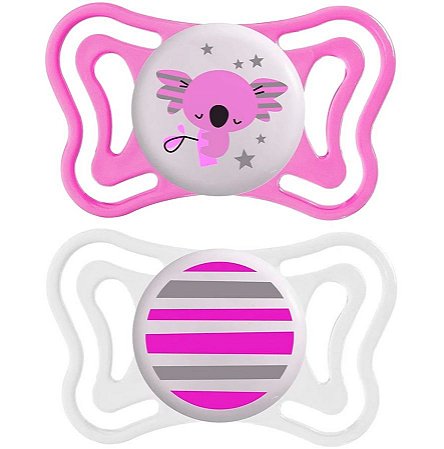 Chupeta PhysioForma Light Lumi Dupla Rosa Tamanho 1 (6-16m) Chicco