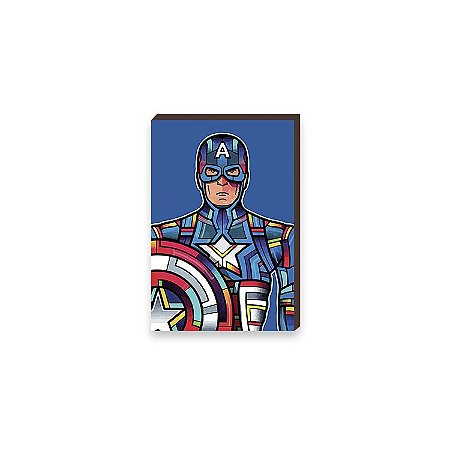Quadro Capitão América Super Heróis da Marvel Pop Art [BoxMadeira]