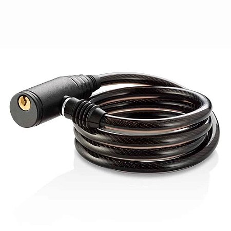 Trava Cadeado Bicicleta - moto - diâmetro 8mm 100cm - Aço/Silicone Preto Atrio - BI011