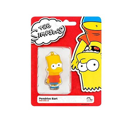 Pen Drive  Bart Simpsons 8GB USB Leitura 10MB/s e Gravação 3MB/s Multilaser - PD071
