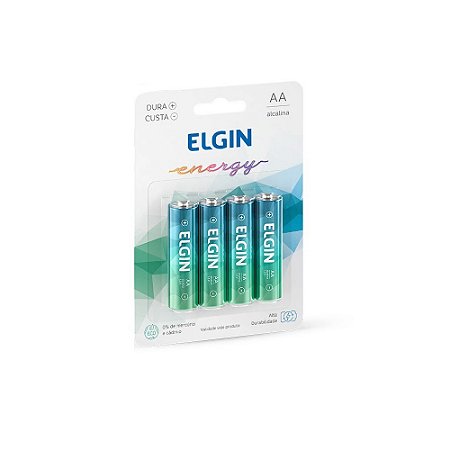 Pilhas AA (LR6) Alcalinas blister com 4 unidades – Linha Energy Elgin Frete Econômico