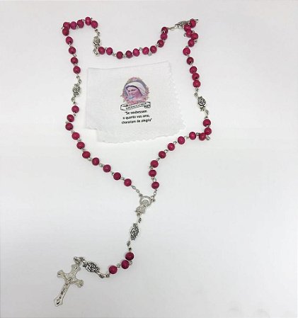 Terço vermelho de Medjugorje – Perfumado + Lencinho