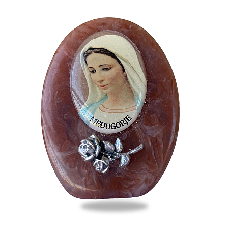 Pedra Decorativa com Imagem de Nossa Senhora