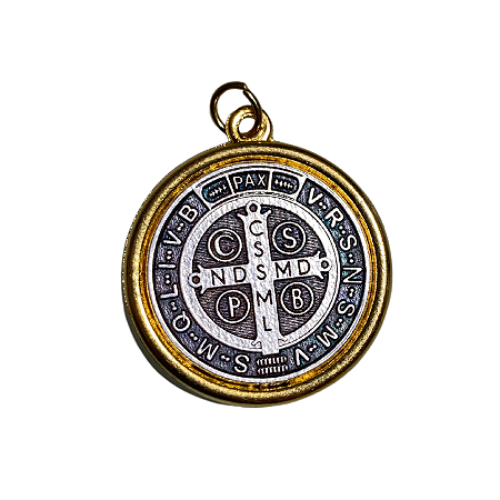 Medalha de São Bento com Borda Dourada