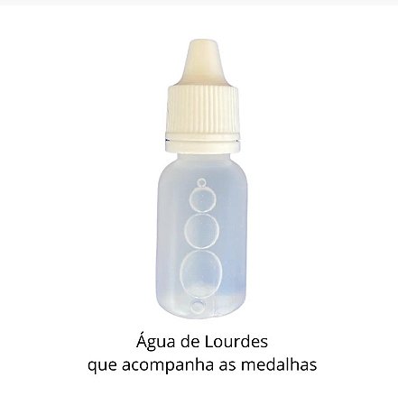 Medalha Original da Aparição de Lourdes: Prateada em forma de Lágrima