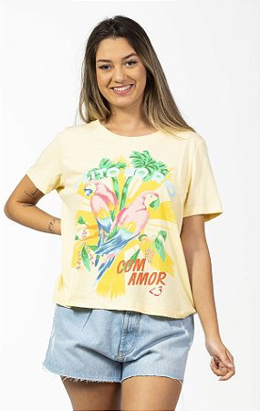 Blusa T-shirt com Estampa Fit Feito no Rio Farm