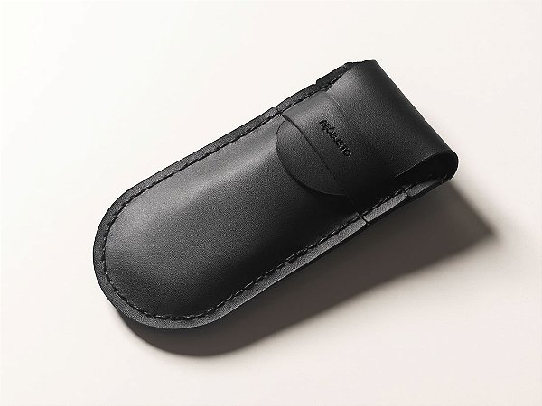Estojo Multiuso para Óculos e Canetas - Couro Preto