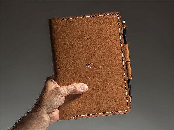 Capa para Caderno Bullet Journal A5 - Couro Caramelo