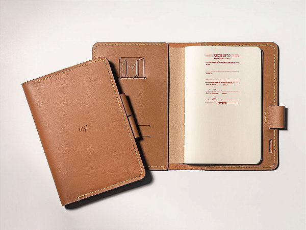 Capa para Caderno Bullet Journal A5 - Couro Caramelo