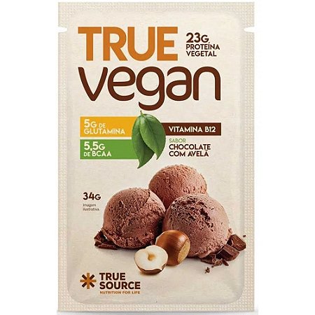 True Vegan - Chocolate com Avelã - 34g - True Source
