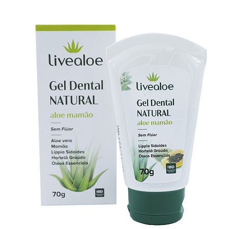 Gel Dental Natural Aloe Mamao - 70g - LiveAloe