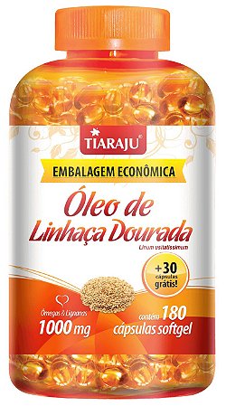 Óleo de Linhaça Dourada 1000mg - 180+30 cápsulas - Tiaraju - Vittalive:  Longevidade com saúde e bem-estar.