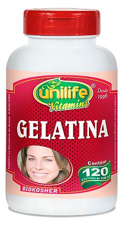 Gelatina - 120 cápsulas - Unilife Vitamins